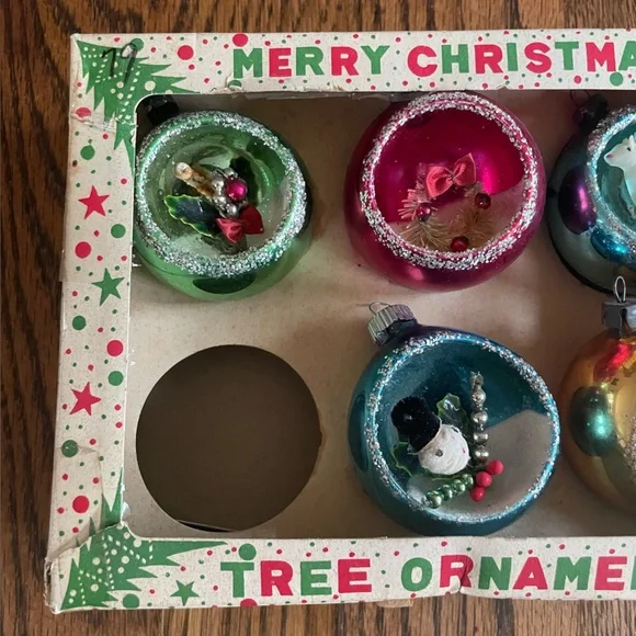 Vintage Kitschy Christmas Boxed Diorama Indent Ornament Collection❤️🎄 - Picture 11 of 16
